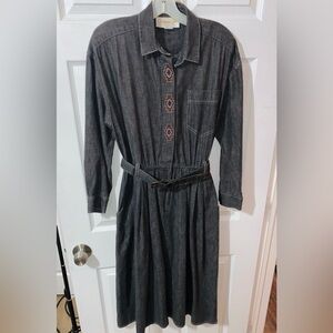 SOLD Vintage 90’s California Girl Button Up Belted Western A Line Dress Mint